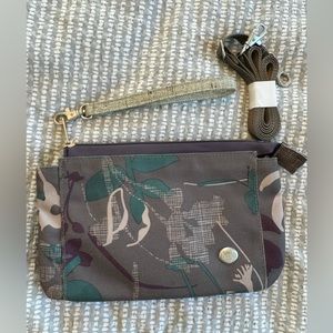 Grey floral Haiku Stride clutch/wristlet/crossbody